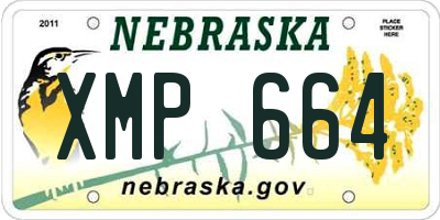 NE license plate XMP664