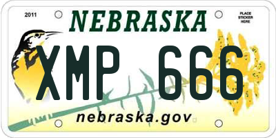 NE license plate XMP666