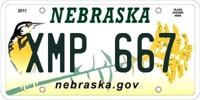 NE license plate XMP667