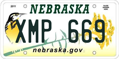NE license plate XMP669
