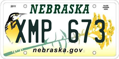 NE license plate XMP673