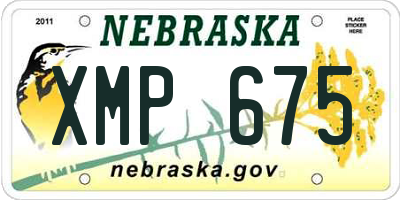 NE license plate XMP675