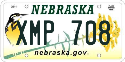 NE license plate XMP708