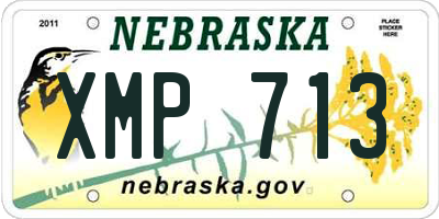 NE license plate XMP713
