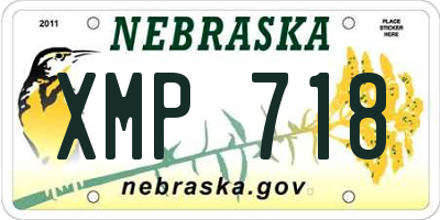 NE license plate XMP718