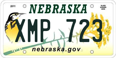 NE license plate XMP723