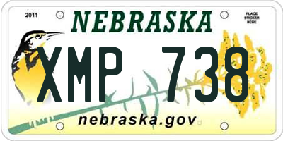NE license plate XMP738