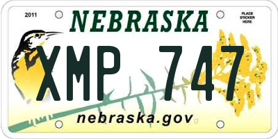 NE license plate XMP747