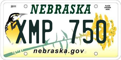 NE license plate XMP750