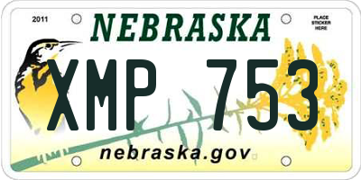 NE license plate XMP753
