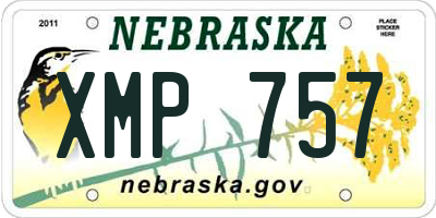 NE license plate XMP757
