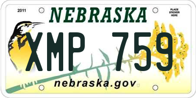 NE license plate XMP759