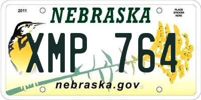 NE license plate XMP764