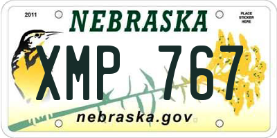 NE license plate XMP767
