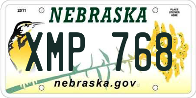 NE license plate XMP768