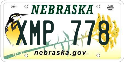 NE license plate XMP778