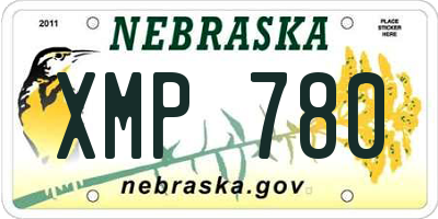 NE license plate XMP780