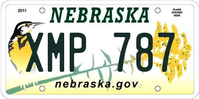 NE license plate XMP787