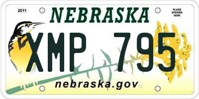 NE license plate XMP795