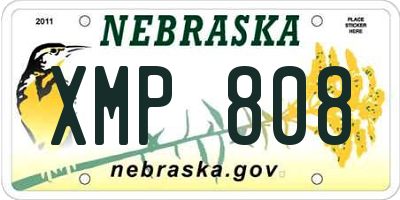 NE license plate XMP808