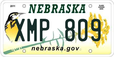 NE license plate XMP809