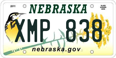 NE license plate XMP838