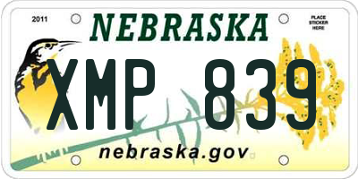 NE license plate XMP839
