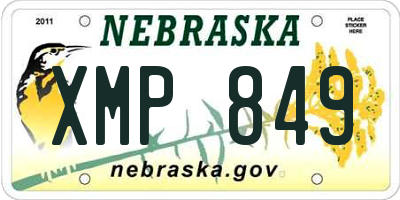 NE license plate XMP849