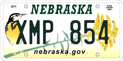NE license plate XMP854