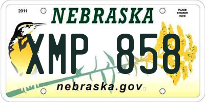 NE license plate XMP858
