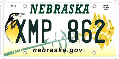 NE license plate XMP862