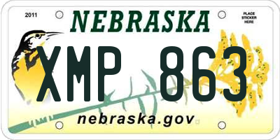NE license plate XMP863