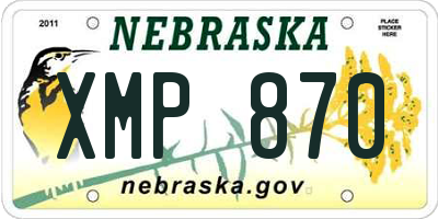 NE license plate XMP870