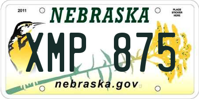NE license plate XMP875