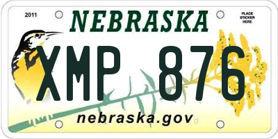 NE license plate XMP876