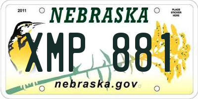 NE license plate XMP881