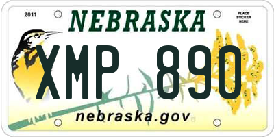 NE license plate XMP890
