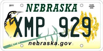NE license plate XMP929