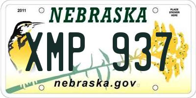 NE license plate XMP937
