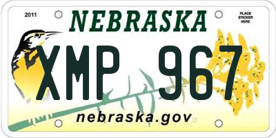 NE license plate XMP967