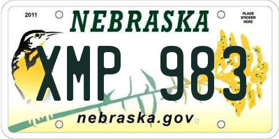 NE license plate XMP983