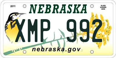 NE license plate XMP992
