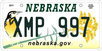 NE license plate XMP997