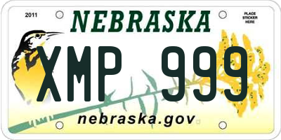 NE license plate XMP999