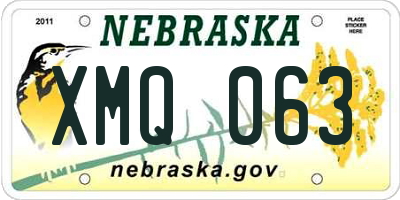NE license plate XMQ063