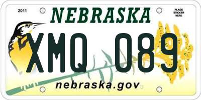 NE license plate XMQ089