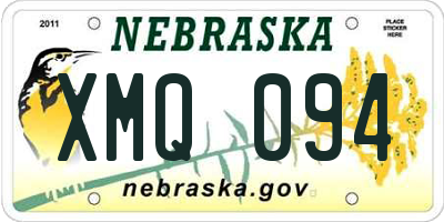 NE license plate XMQ094