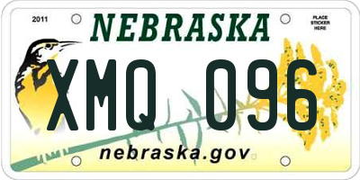 NE license plate XMQ096