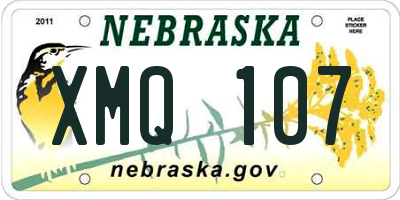 NE license plate XMQ107