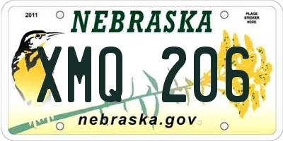 NE license plate XMQ206